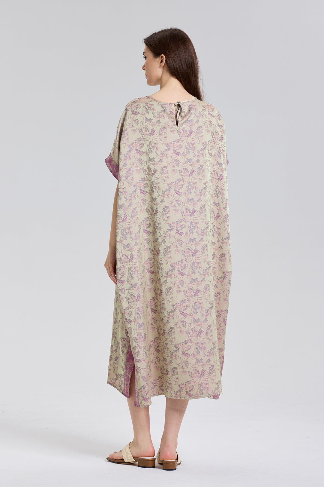 Choux cozy Elegant Print Silk Dress