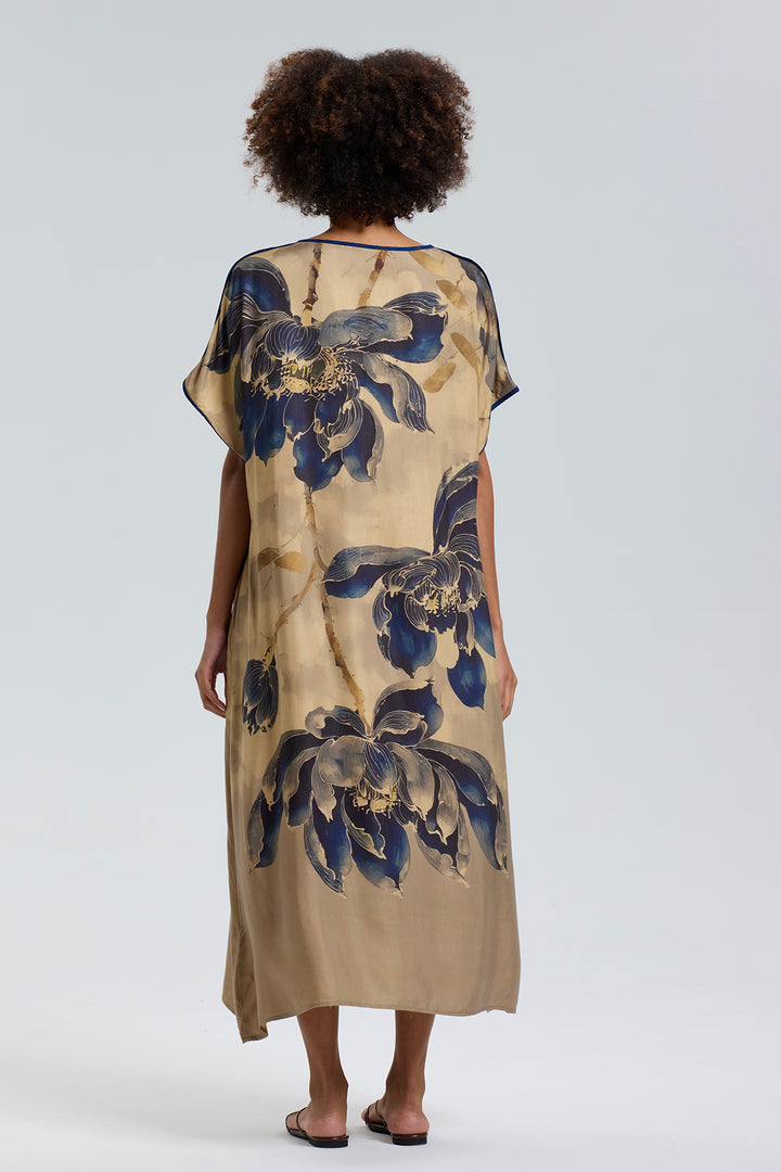 Jeanne Short Sleeve Retro Print Dress