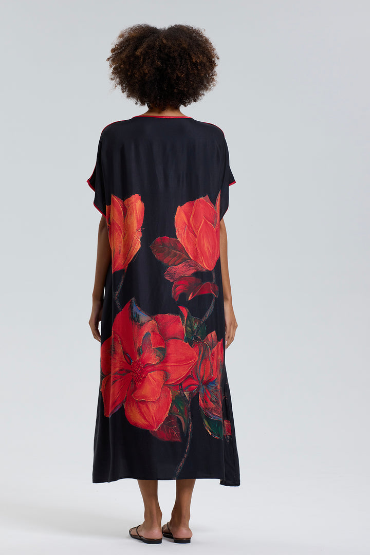Flower Print Elegant Maxi Dress