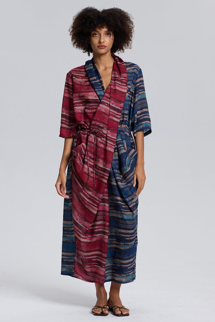 Matias Cross Front Maxi Silk Dress