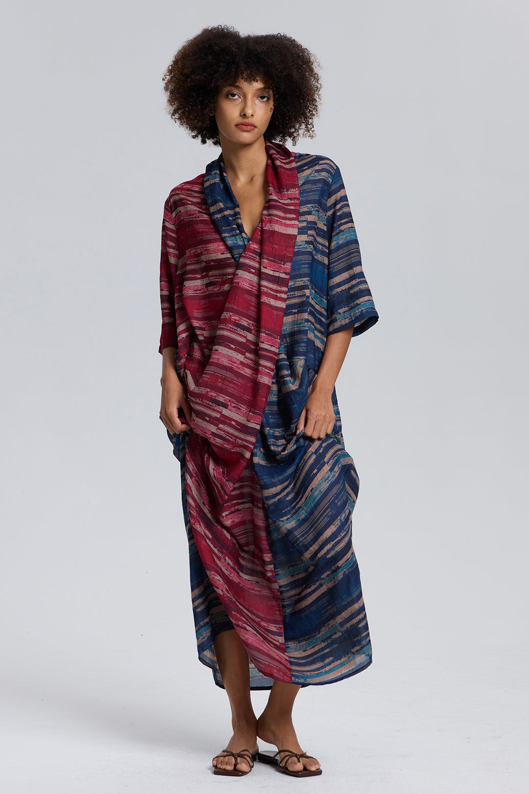 Matias Cross Front Maxi Silk Dress