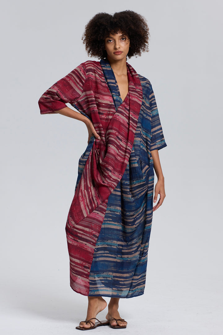 Matias Cross Front Maxi Silk Dress