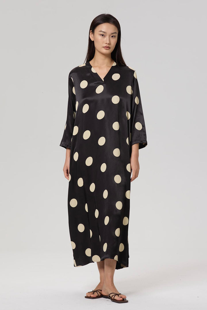 Akika Polka Dot Casual Maxi Dress