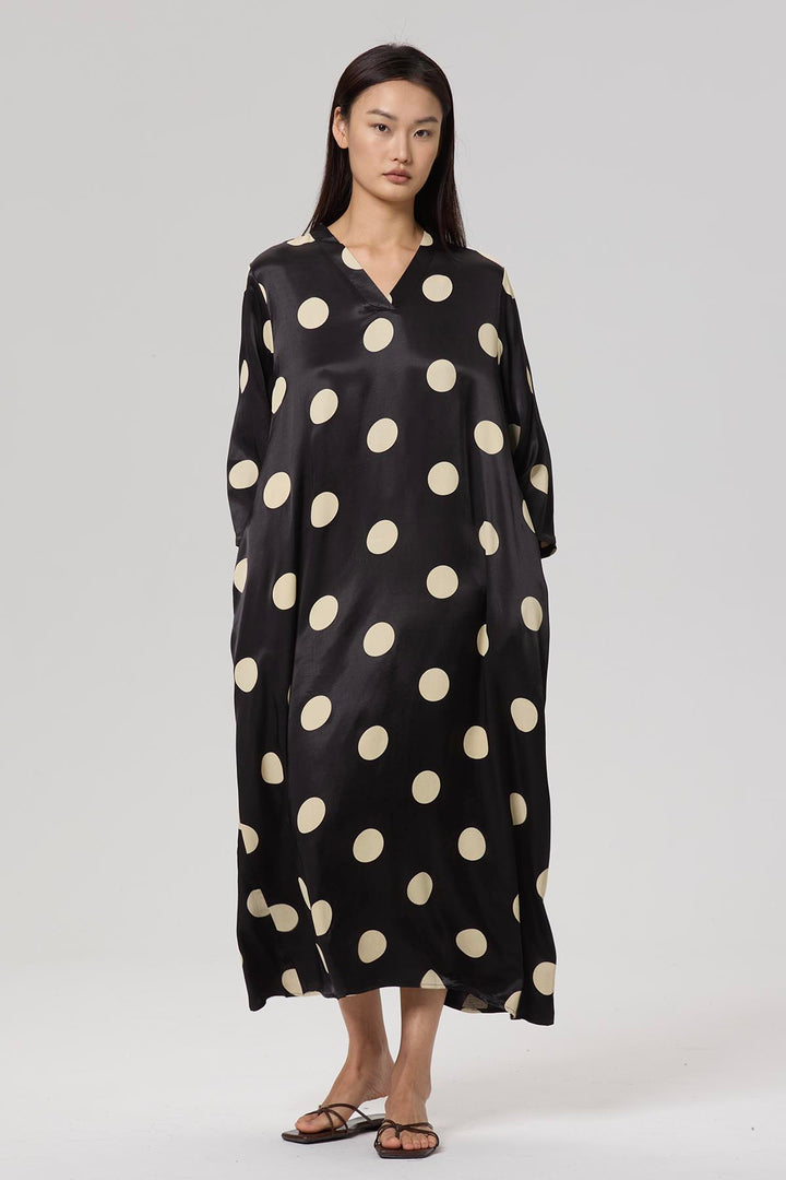 Akika Polka Dot Casual Maxi Dress