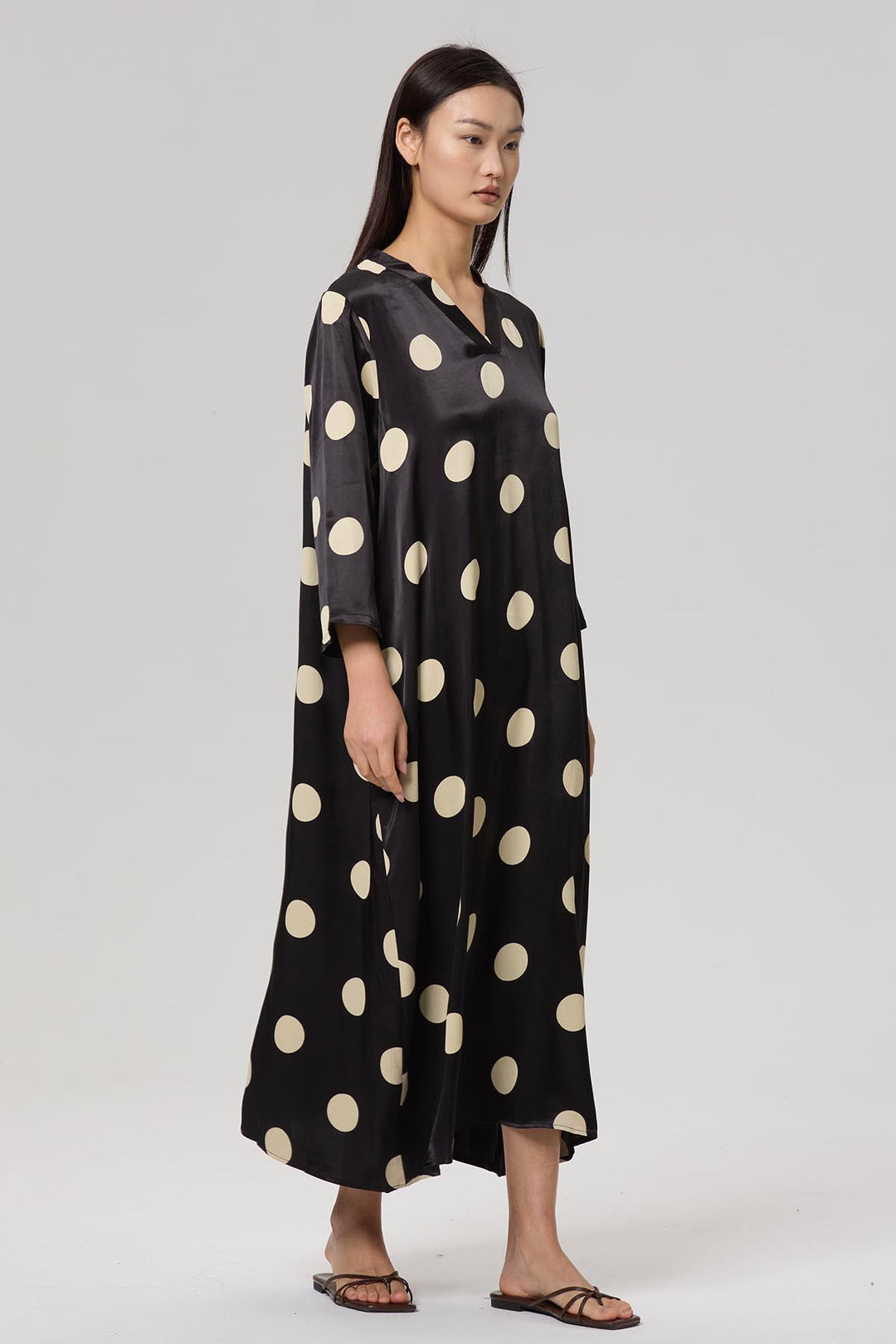 Akika Polka Dot Casual Maxi Dress