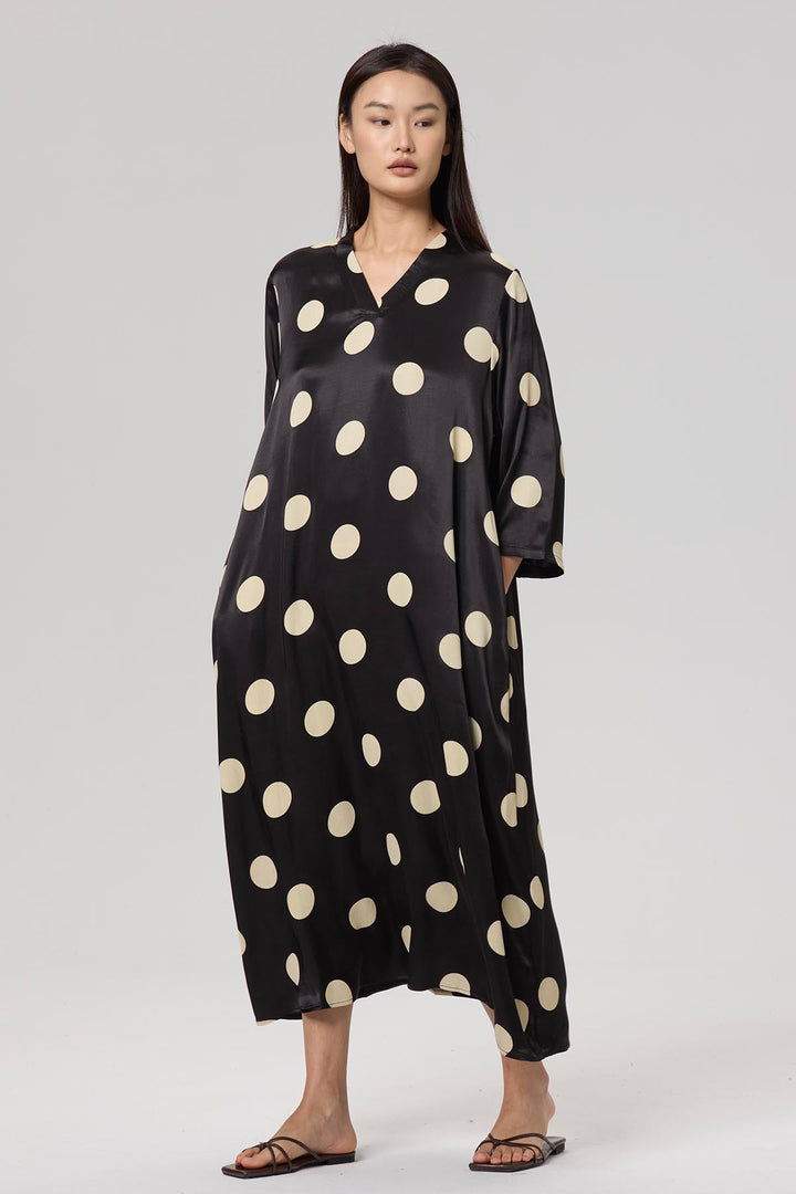 Akika Polka Dot Casual Maxi Dress