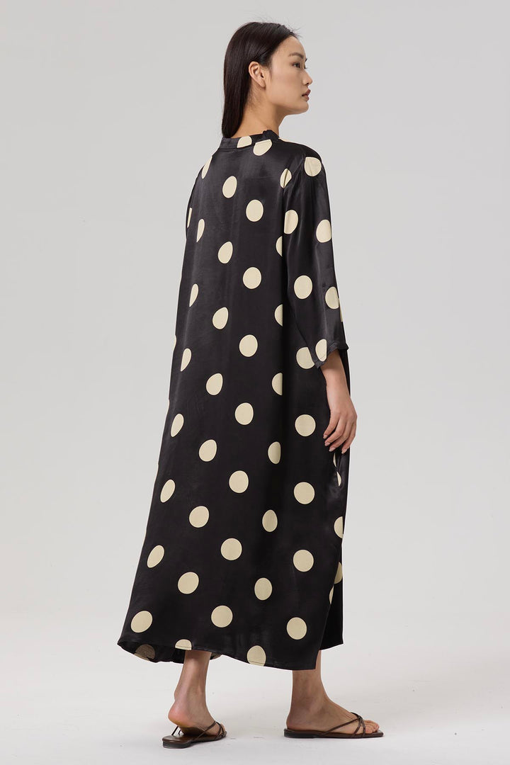 Akika Polka Dot Casual Maxi Dress