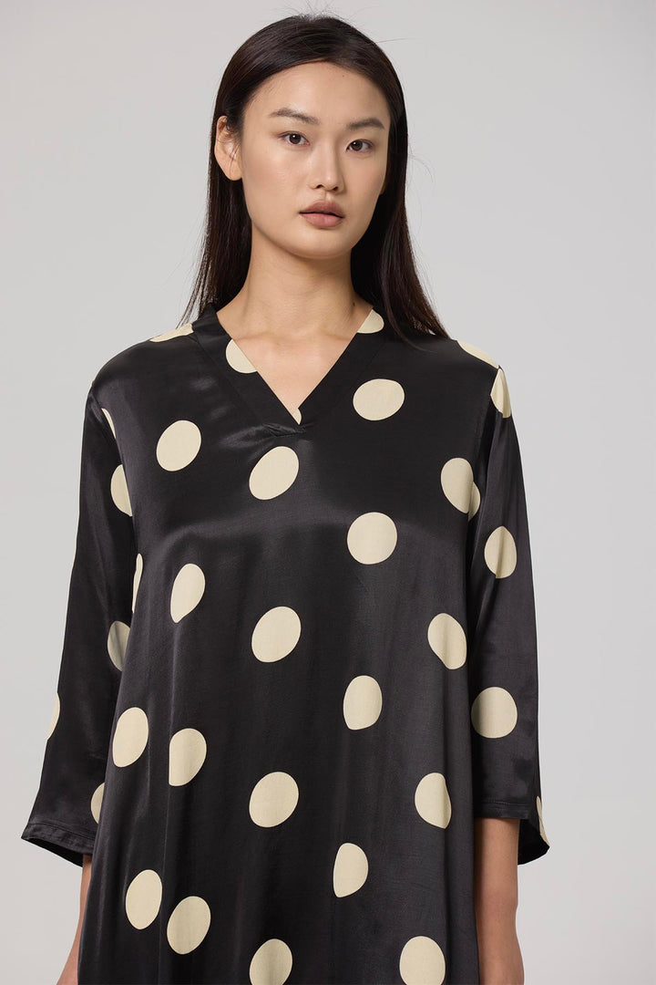 Akika Polka Dot Casual Maxi Dress