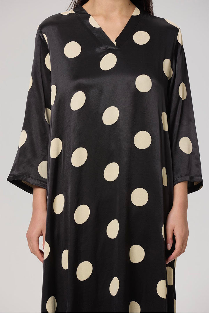 Akika Polka Dot Casual Maxi Dress