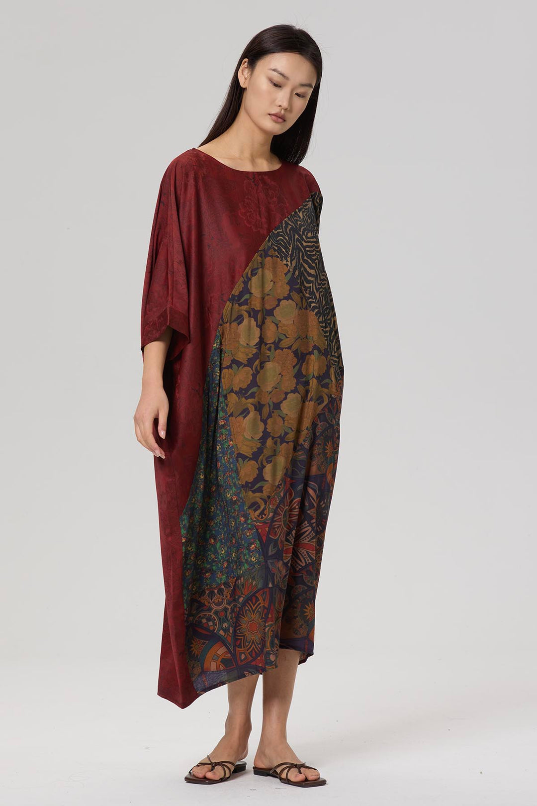 Cyndi Retro Print Maxi Dress