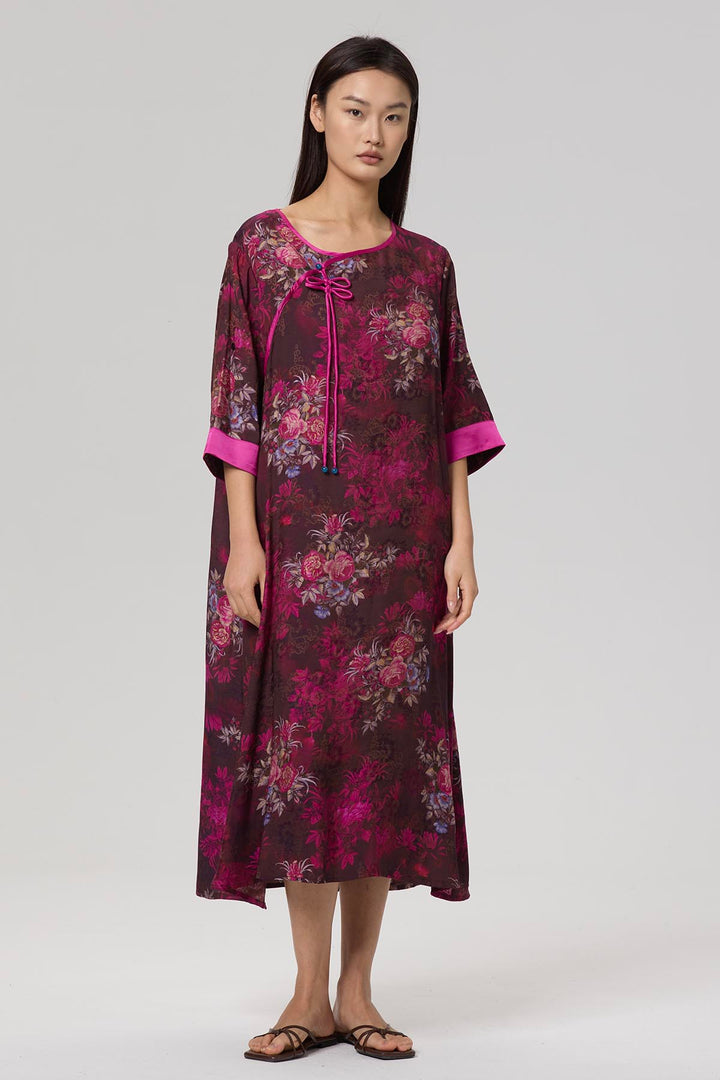 Ares Retro Design Elegant Jacquard Maxi Dress