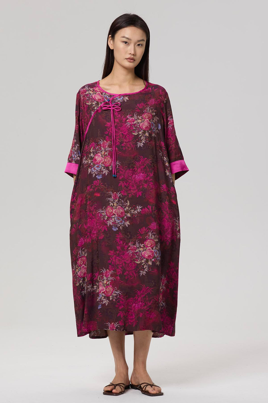 Ares Retro Design Elegant Jacquard Maxi Dress