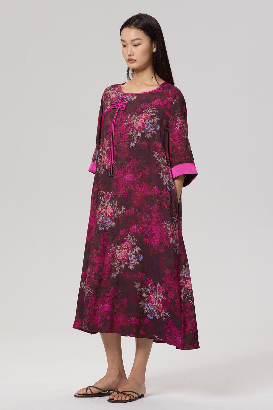 Ares Retro Design Elegant Jacquard Maxi Dress