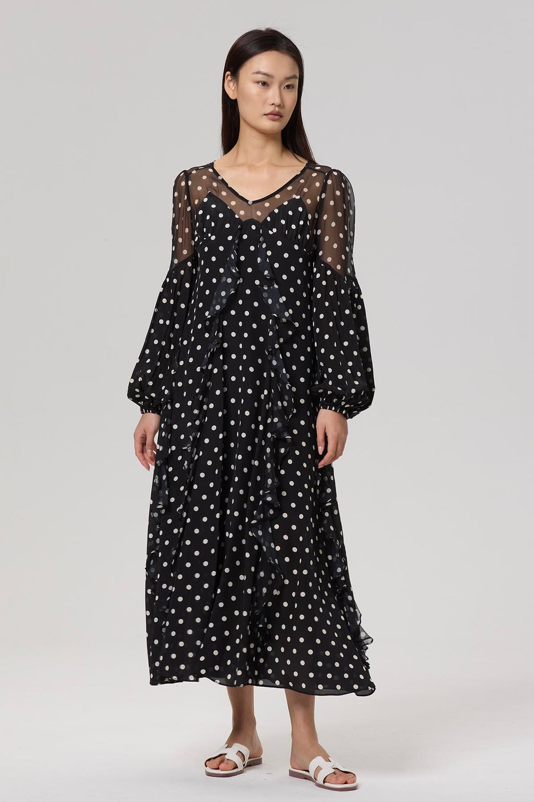 Jesse Polka Dot Silk Dress