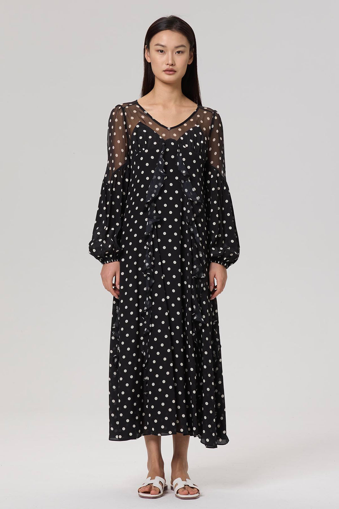 Jesse Polka Dot Silk Dress