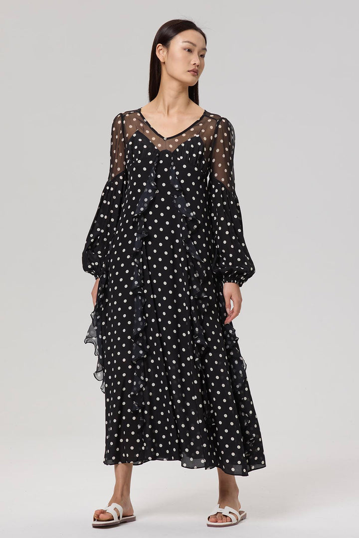 Jesse Polka Dot Silk Dress