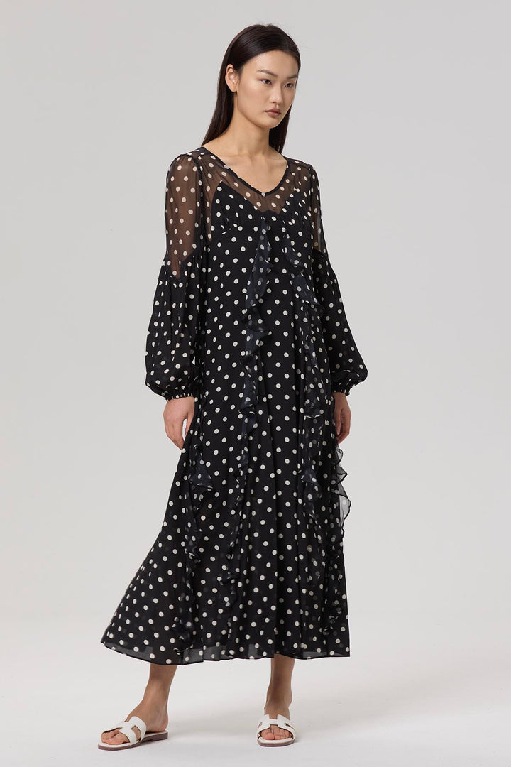 Jesse Polka Dot Silk Dress