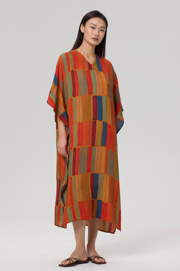 Juliet Print V-Neck Casual Maxi Dress