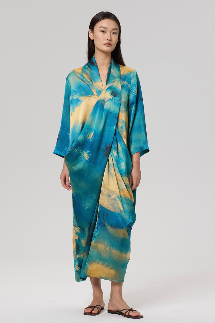 Amalie Cross Front Print Maxi Dress