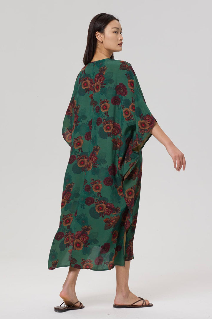 Karia Print V-Neck Casual Maxi Dress