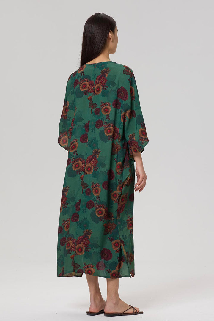 Karia Print V-Neck Casual Maxi Dress