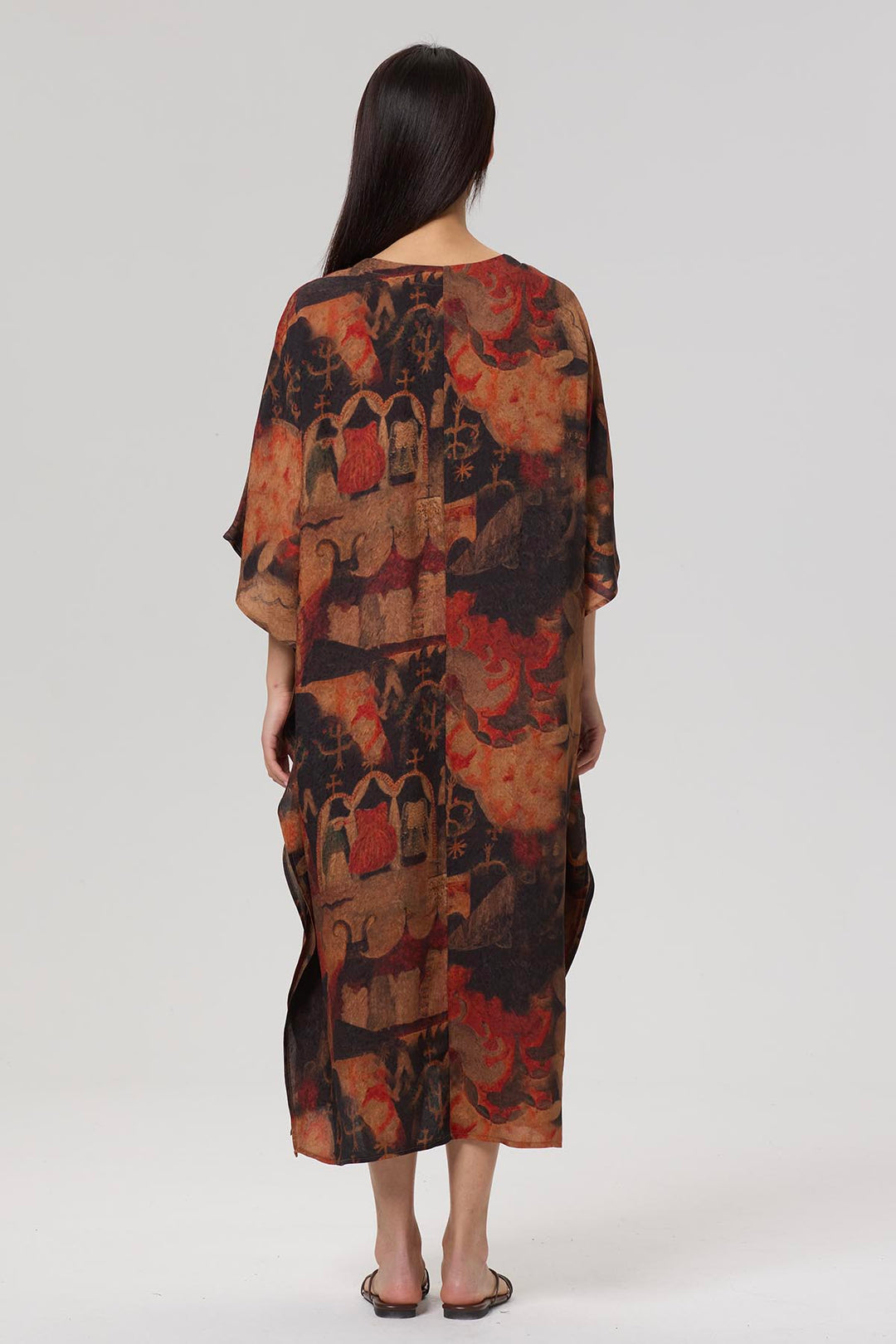 Karia Print V-Neck Casual Maxi Dress