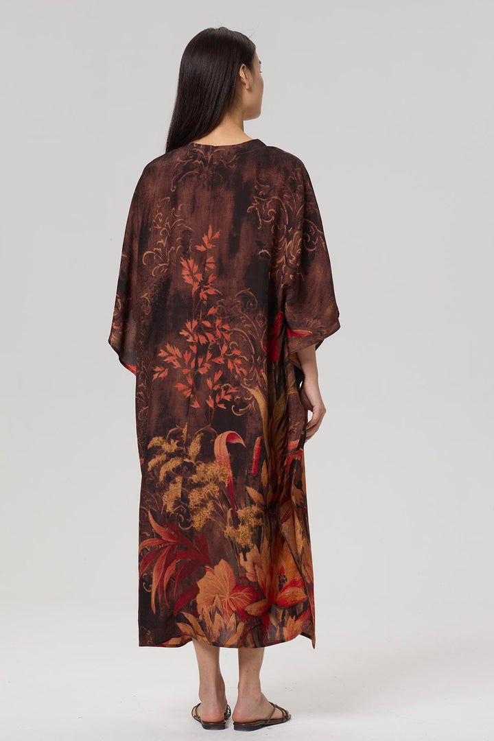 Karia Print V-Neck Casual Maxi Dress