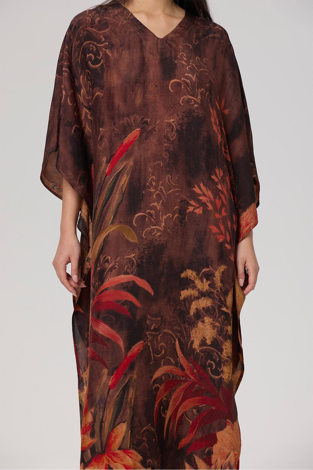 Karia Print V-Neck Casual Maxi Dress