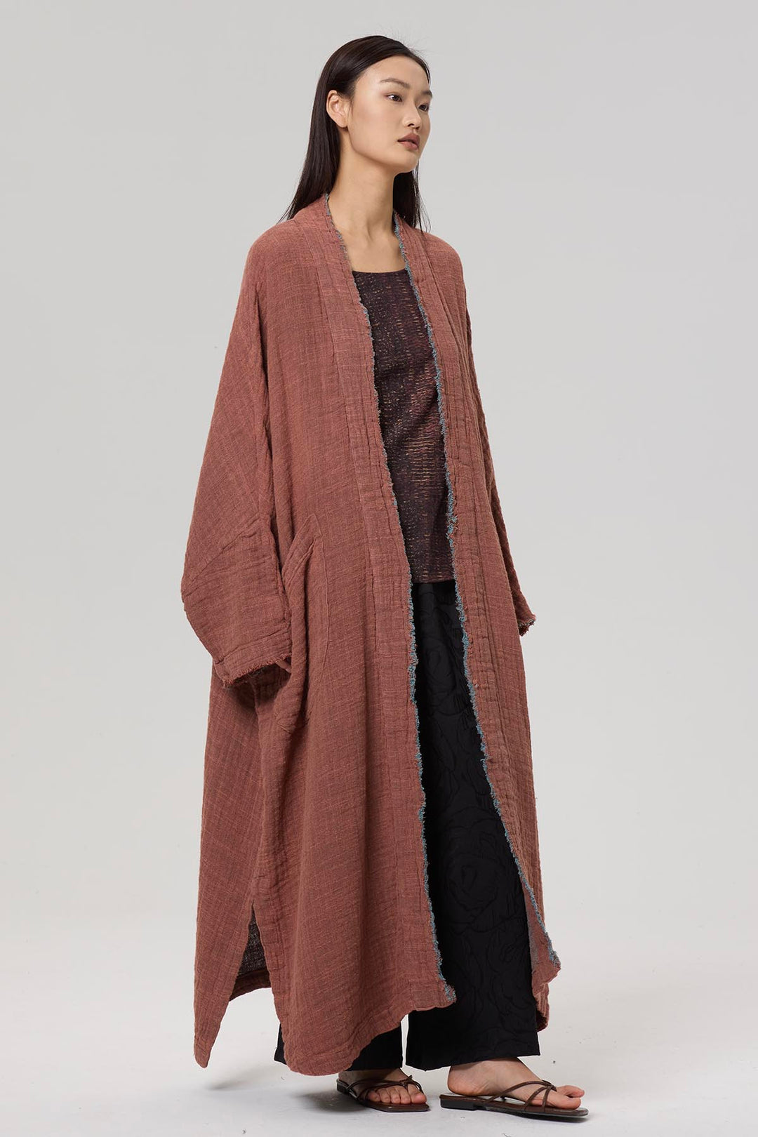 Anika Linen Cardigan Maxi Coat