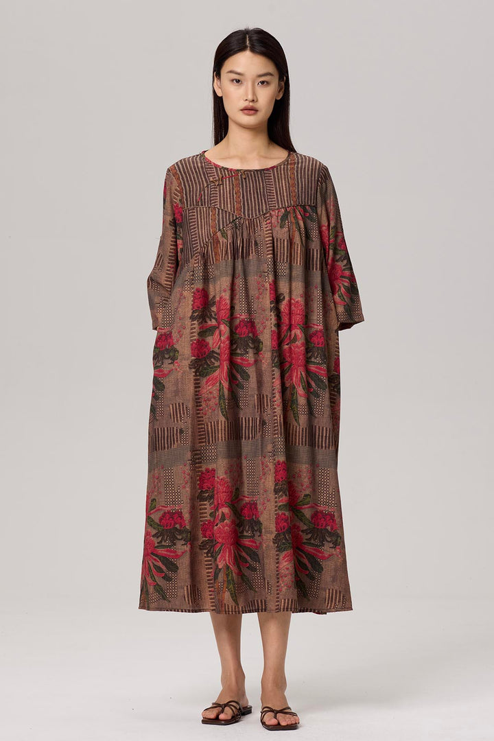 Elyse Retro Print Maxi Dress