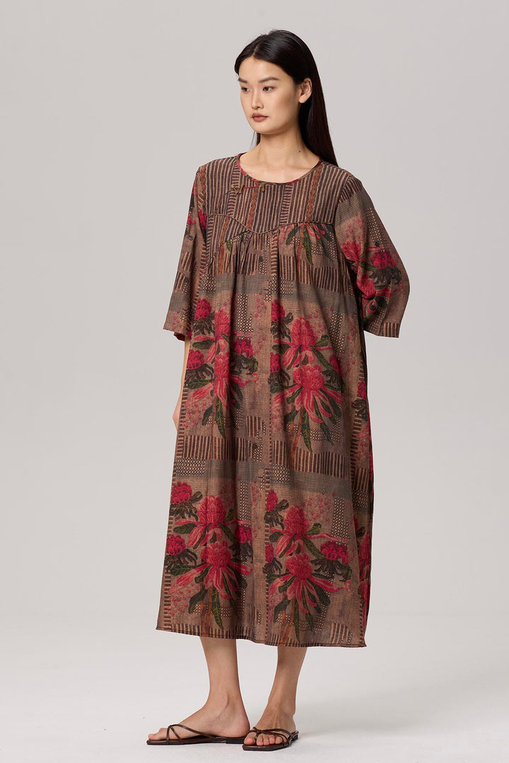 Elyse Retro Print Maxi Dress