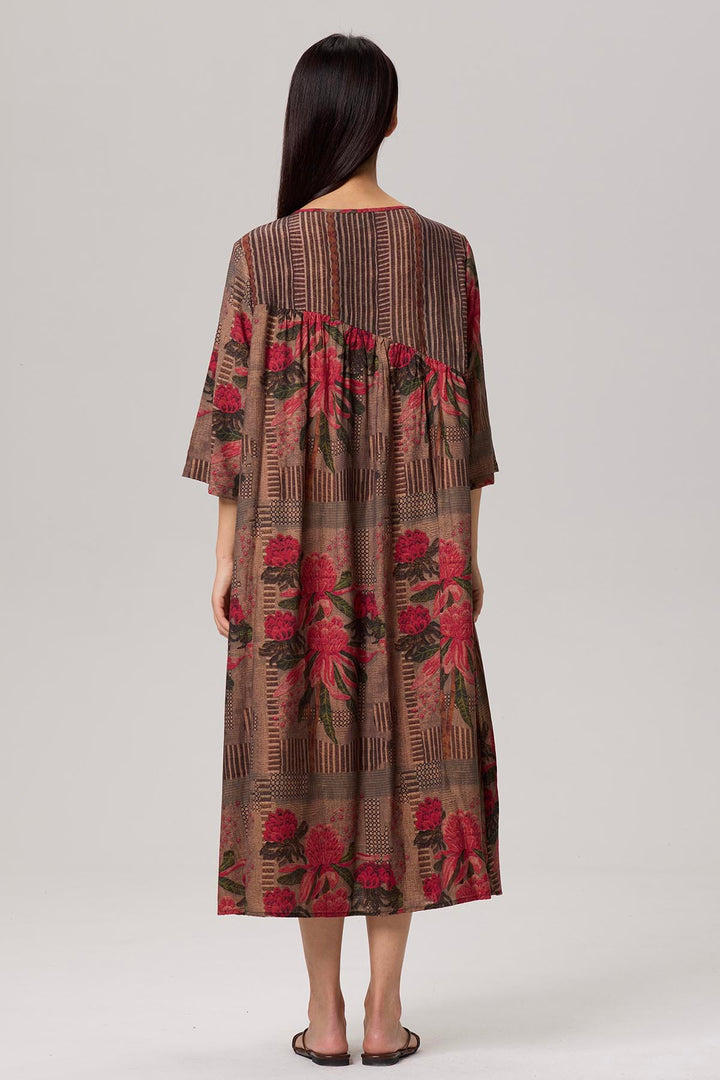 Elyse Retro Print Maxi Dress