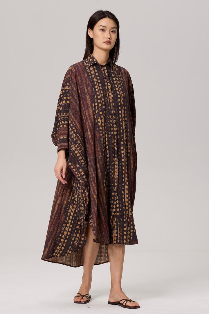 Alexa Print Button Down Shirt Dress