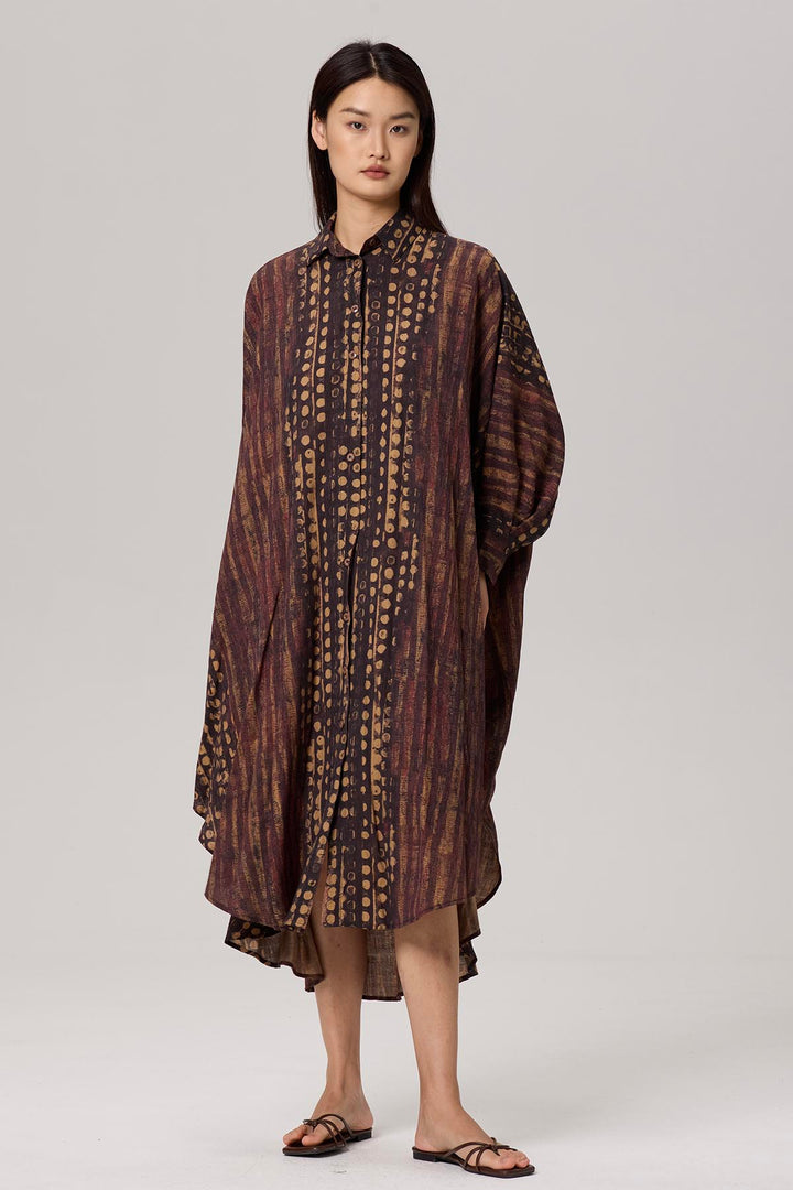 Alexa Print Button Down Shirt Dress