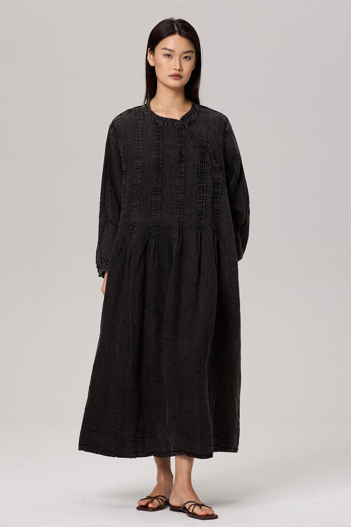 Selina Long Sleeve Linen Dress