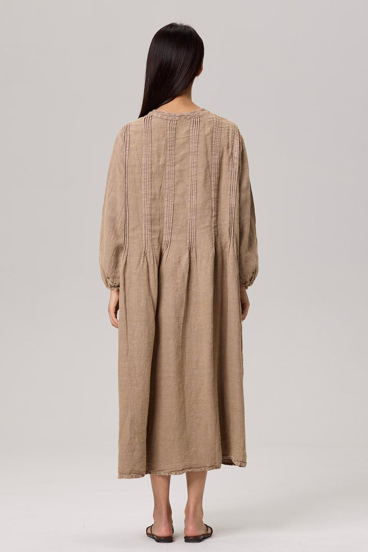 Selina Long Sleeve Linen Dress