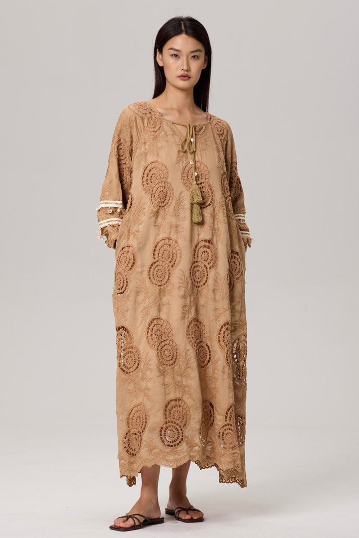 Marnie Embroidery Casual Maxi Dress