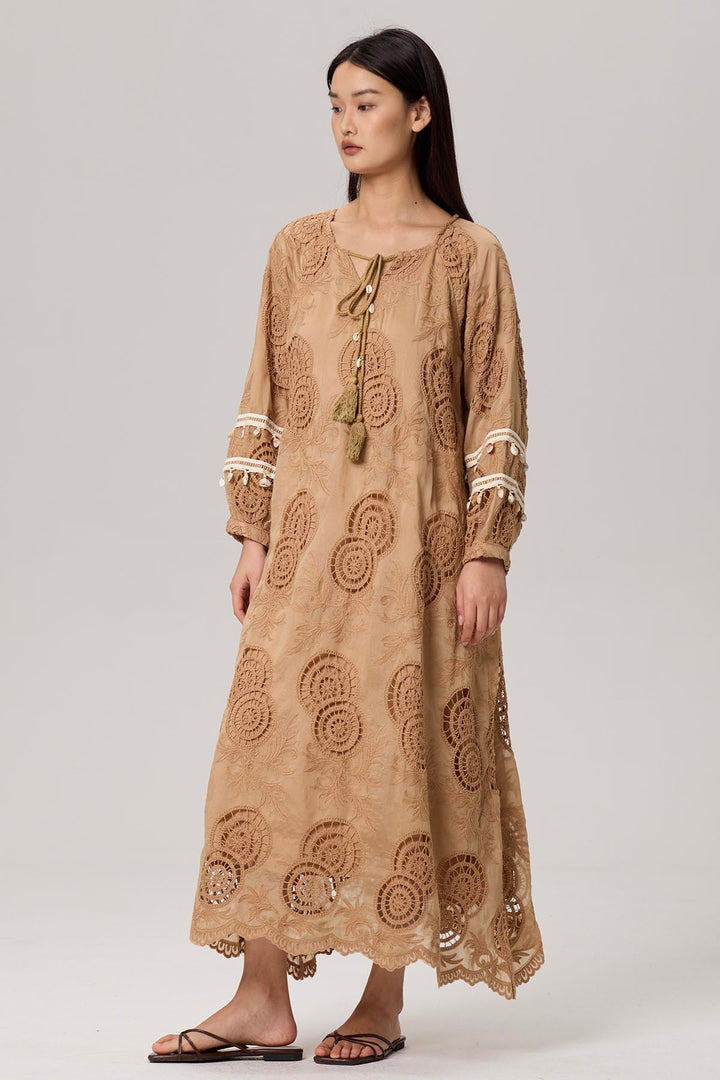 Marnie Embroidery Casual Maxi Dress