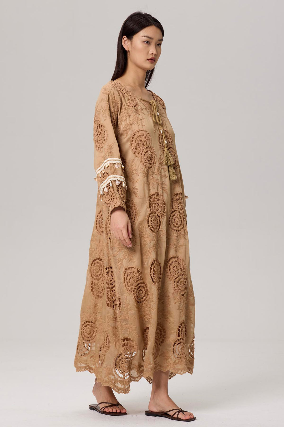 Marnie Embroidery Casual Maxi Dress