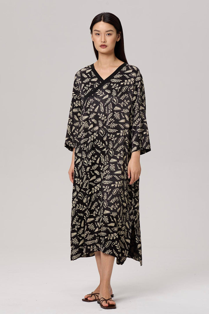 Denisse V-Neck Print Maxi Dress