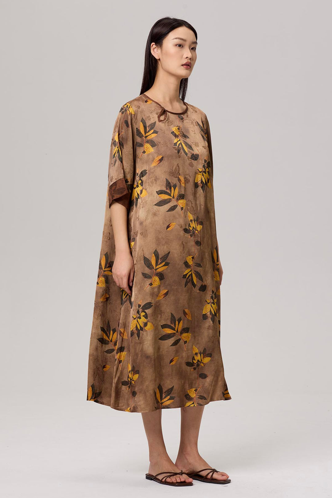 Enya Retro Elegant Print Dress