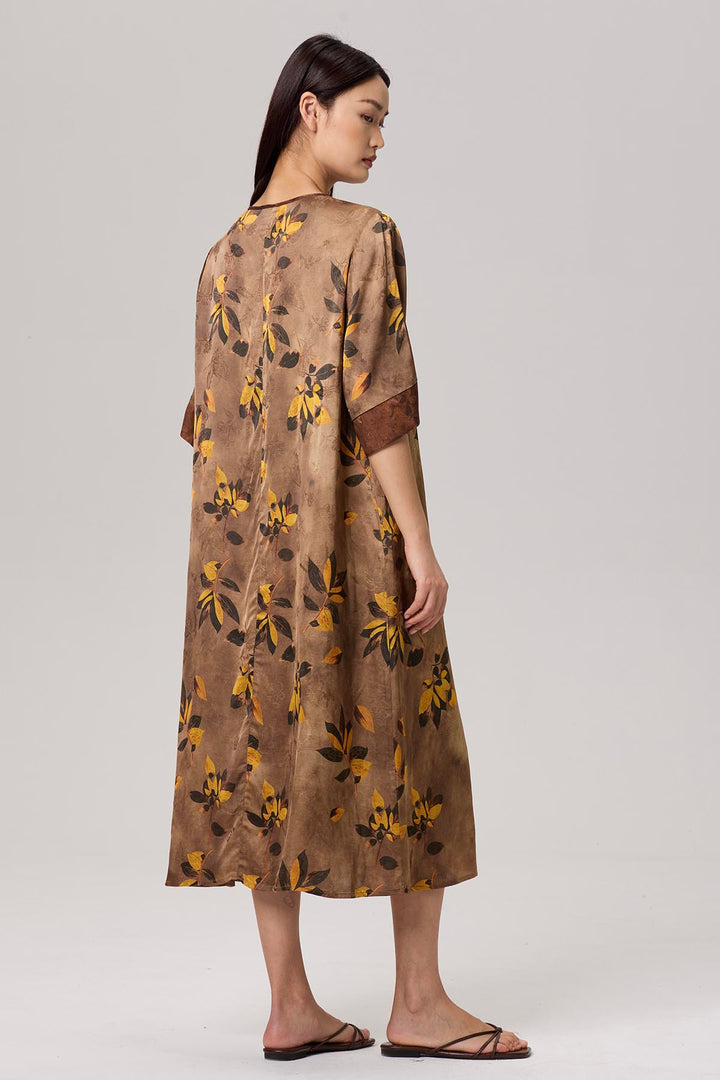 Enya Retro Elegant Print Dress