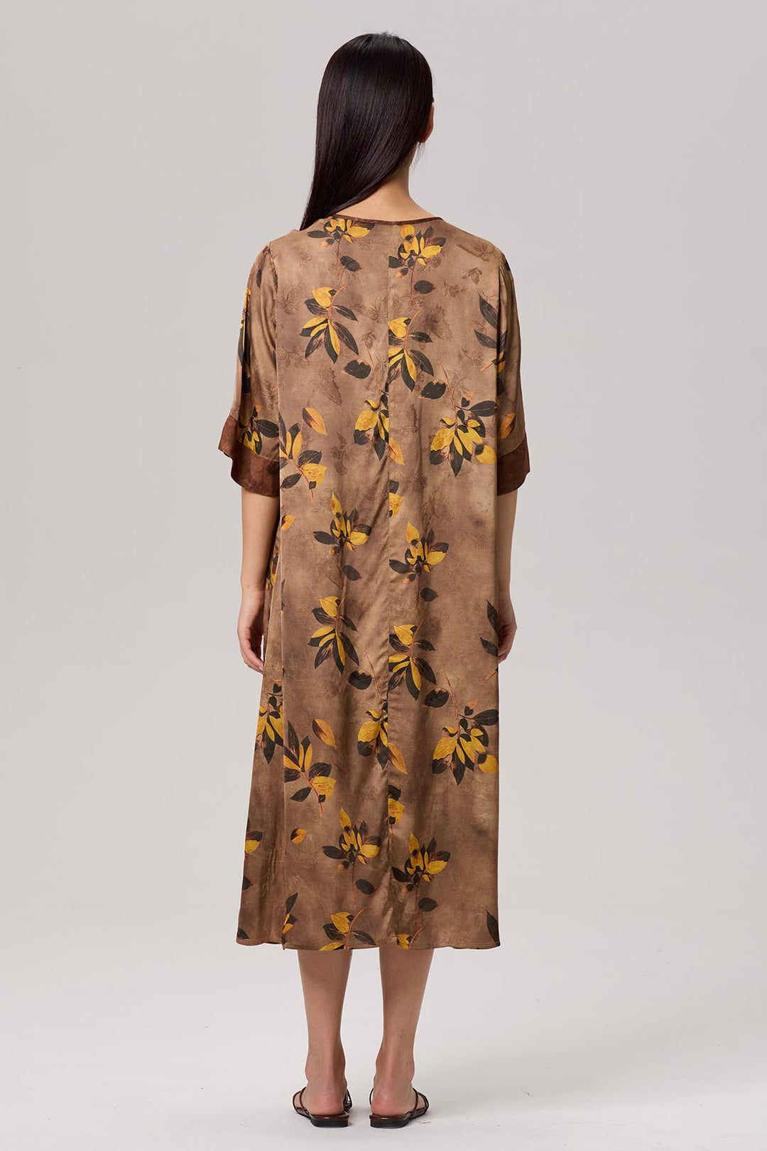 Enya Retro Elegant Print Dress