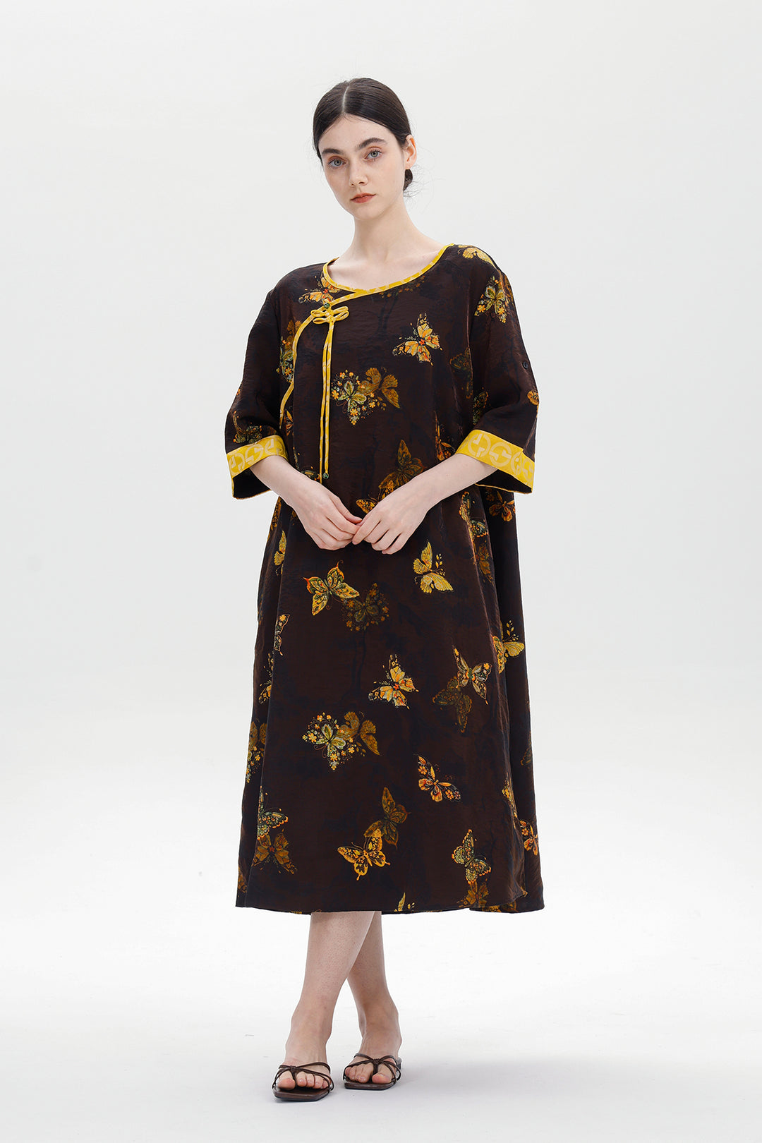 Ares Retro Design Elegant Jacquard Maxi Dress