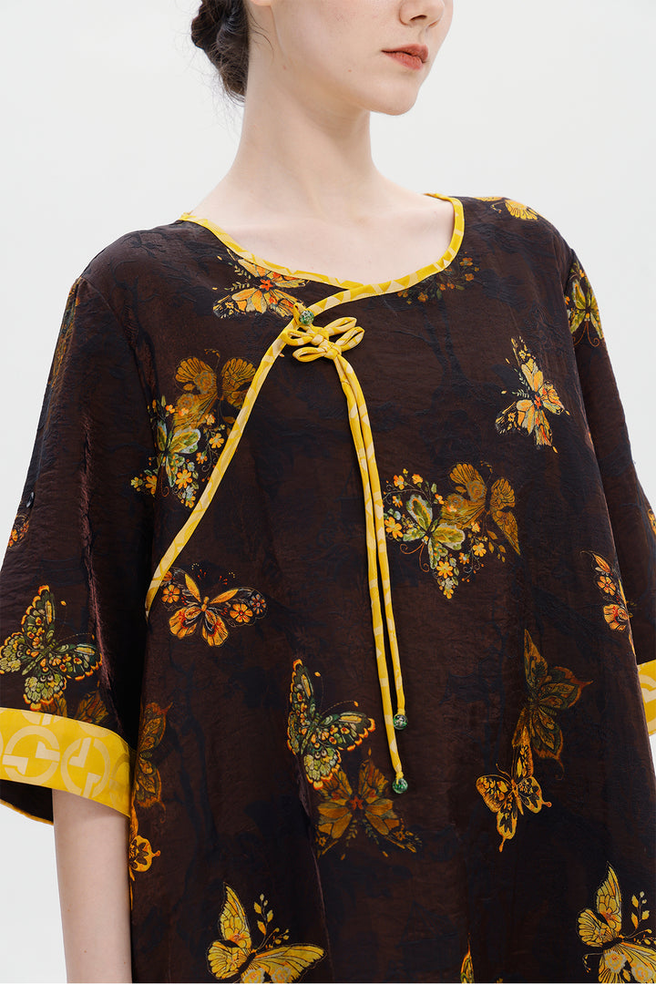 Ares Retro Design Elegant Jacquard Maxi Dress