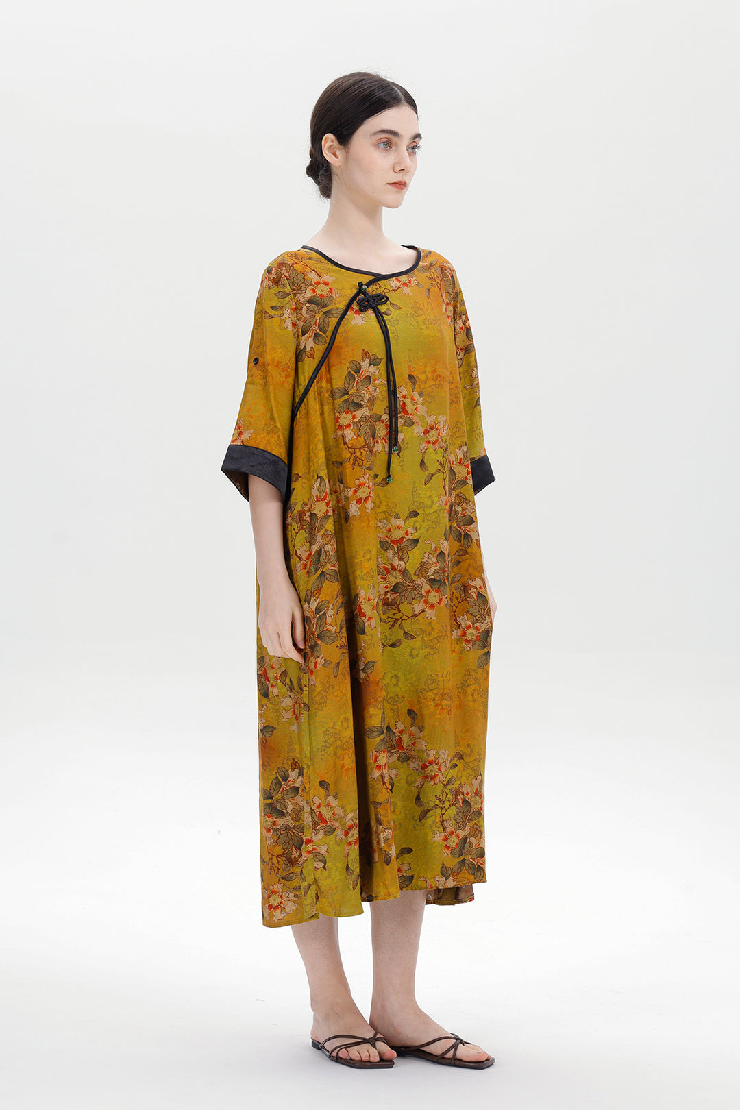 Ares Retro Design Elegant Jacquard Maxi Dress