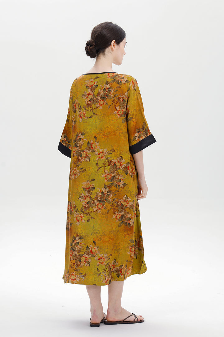 Ares Retro Design Elegant Jacquard Maxi Dress