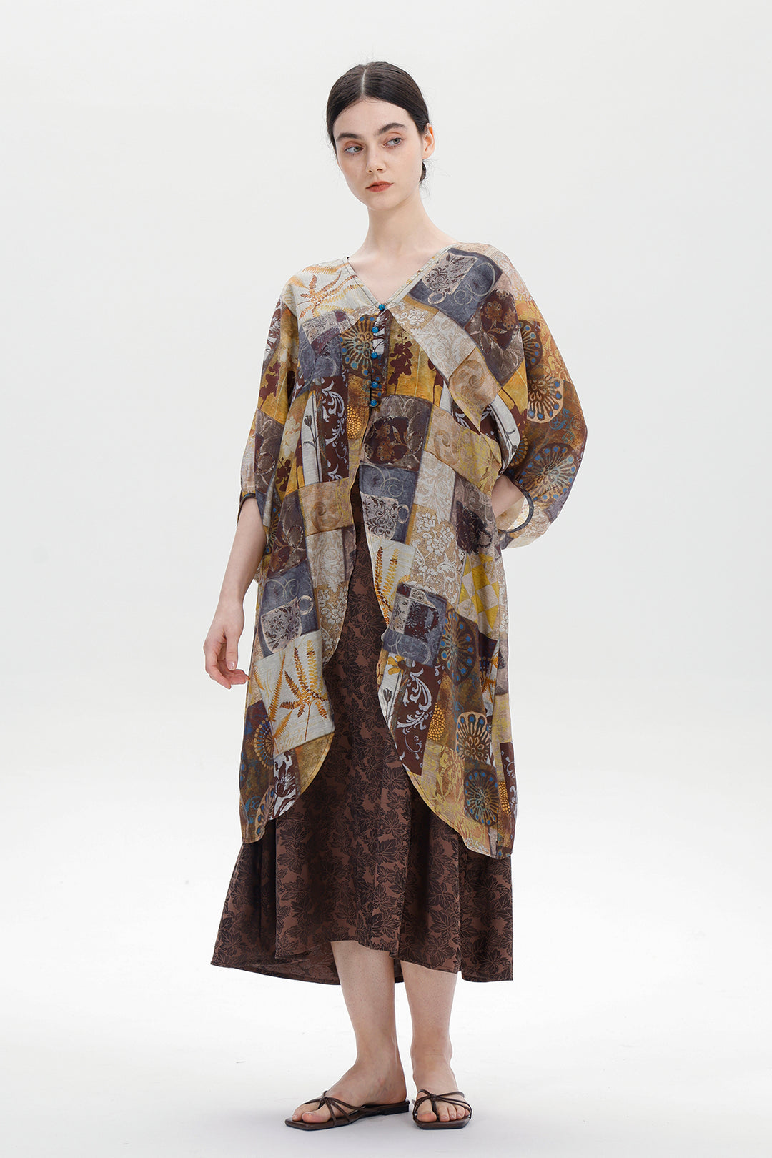 Aino Patchwork Print Dress