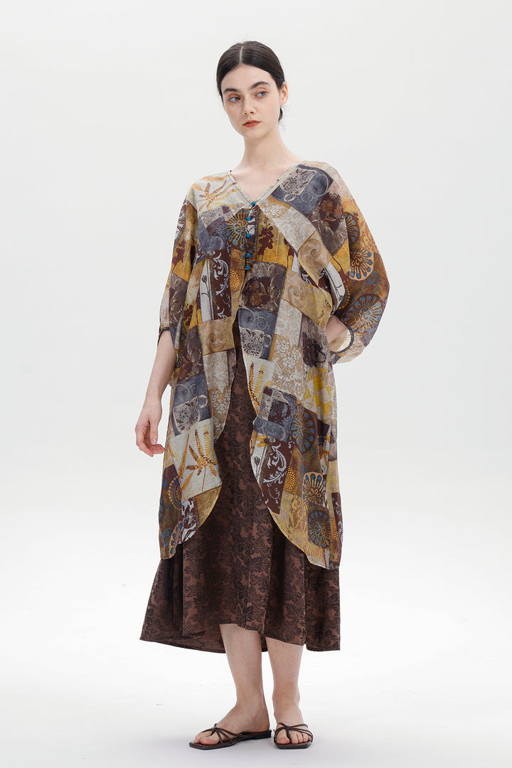 Aino Patchwork Print Dress