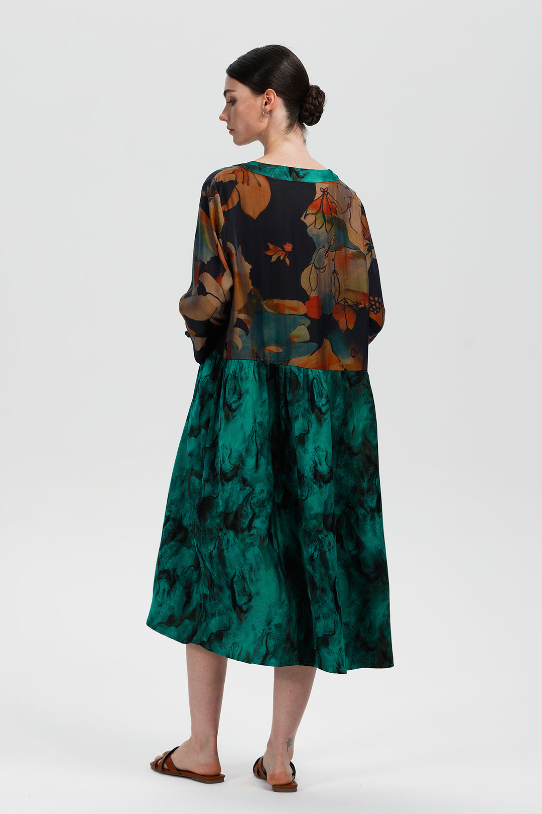 Maelis Jade Ink Print Dress